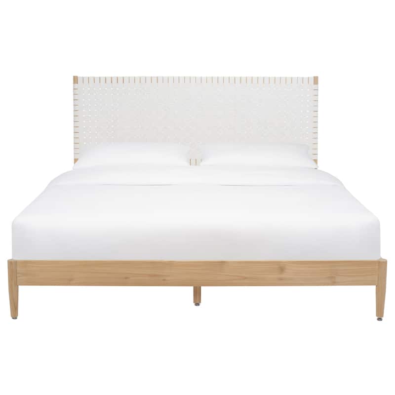 SAFAVIEH Couture Ludomila Leather Headboard Bed