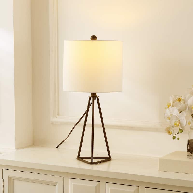 SAFAVIEH Lighting Eesi 21" Modern & Contemporary Table Lamp - 10" W x 10" D x 21" H - 10Wx10Dx21H