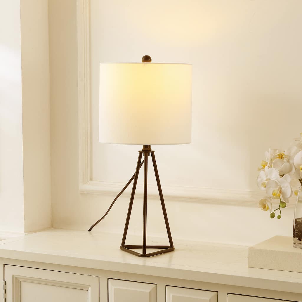 SAFAVIEH Lighting Eesi 21" Modern & Contemporary Table Lamp - 10" W x 10" D x 21" H - 10Wx10Dx21H