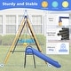 preview thumbnail 3 of 12, Roomfitters 7-in-1 Metal Swing Set, 500 lbs Capacity, Slide, 2 Swings, Climbing Net, Gym Ring & Basket, Multicolor