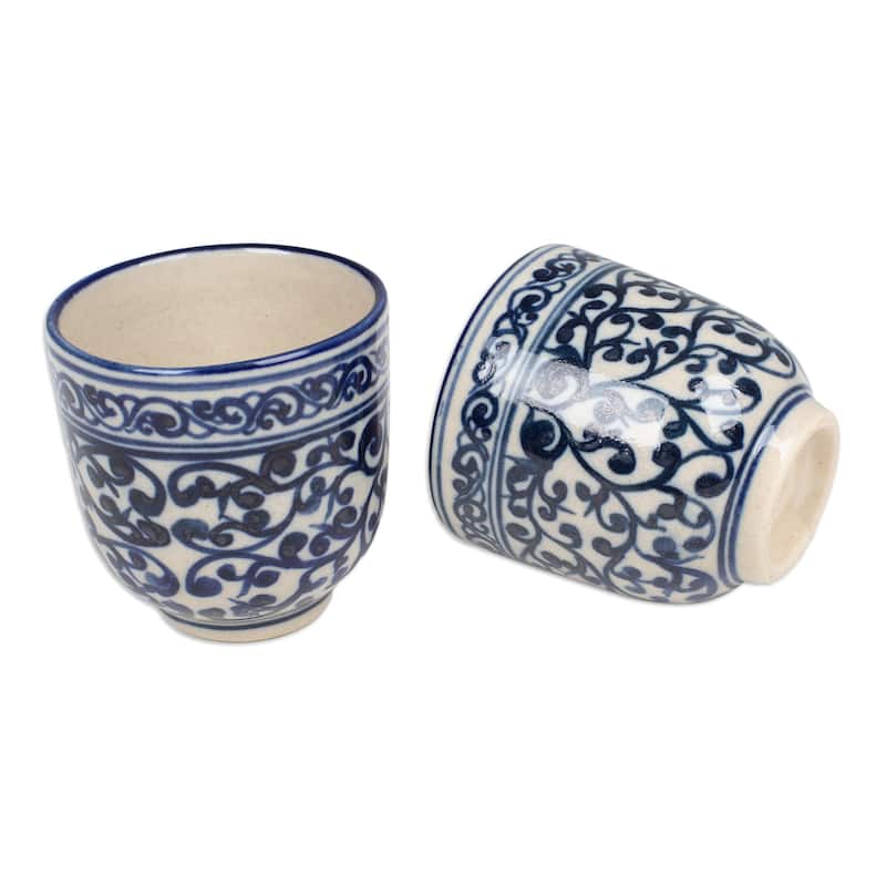Novica Handmade Palatial Mornings Ceramic Cups (Pair)