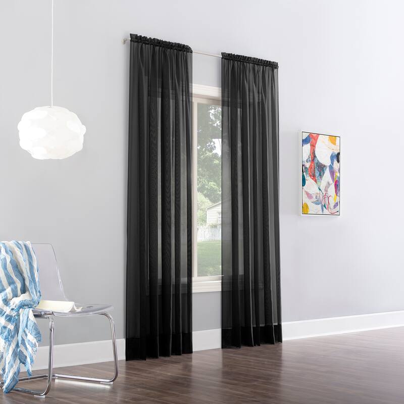 No. 918 Calypso Voile Sheer Rod Pocket Curtain Panel, Single Panel