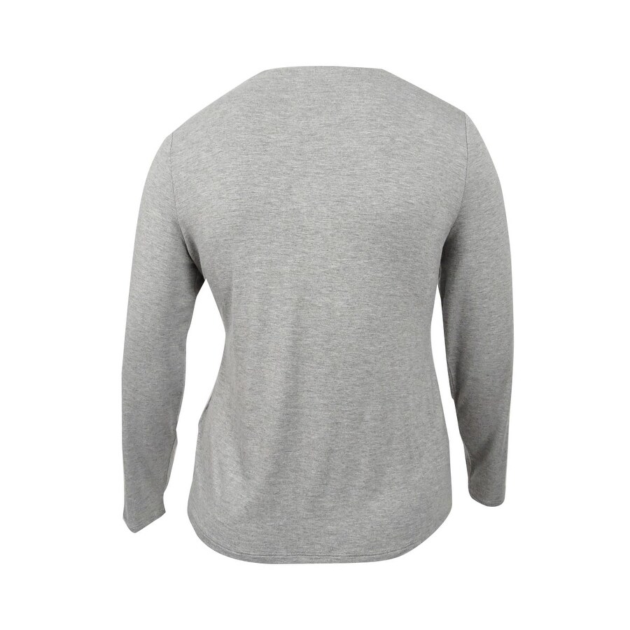 Shop Calvin Klein Women S Studded Logo T Shirt L Heather Grey Heather Grey L Overstock 19887581