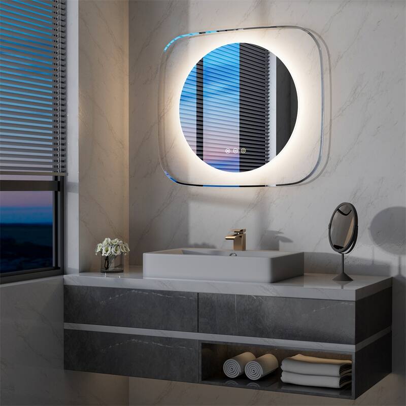 Anti Fog LED Bathroom Mirror W/Touch Control Energy Saving W/Soft Light - 31.5