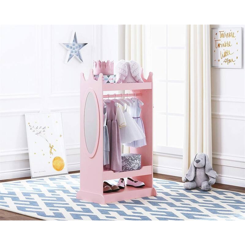 Kids Dress up Storage with Mirror - 14.96"D x24.53''W x 45.3''H