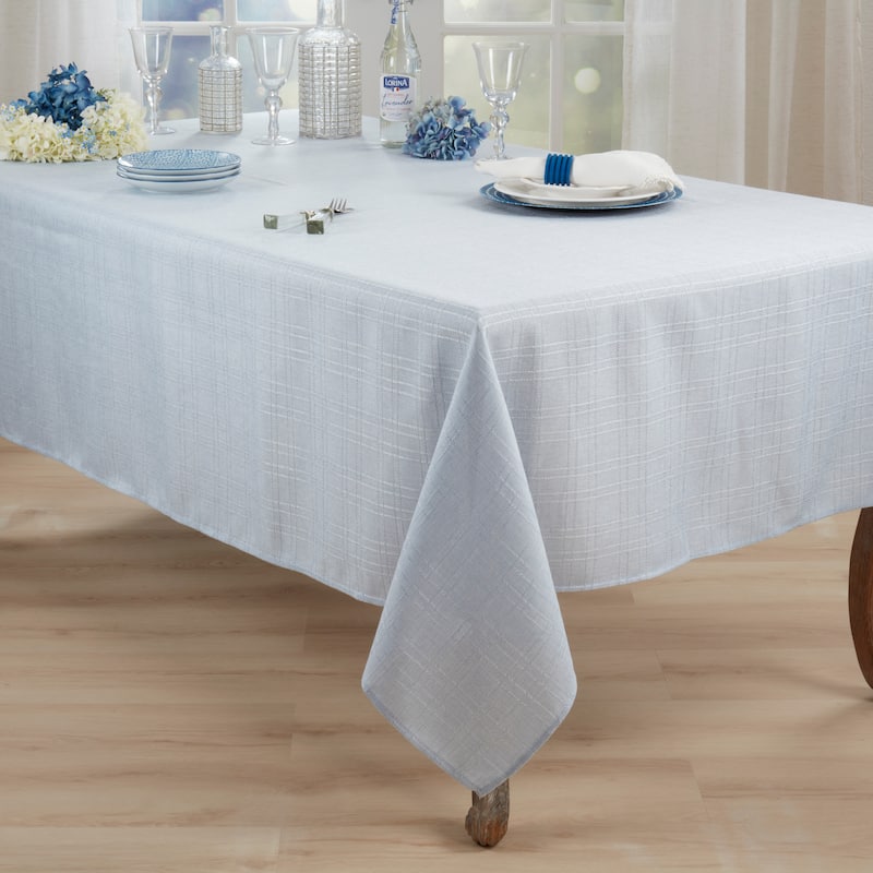 Refined Stitched Plaid Tablecloth