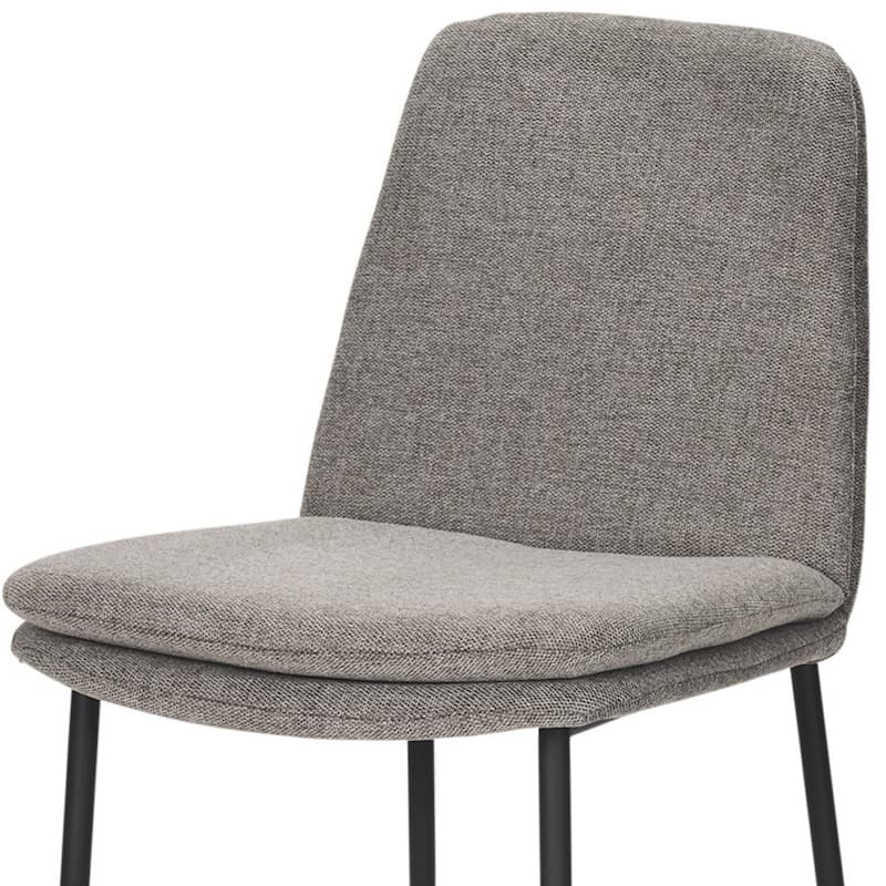 HomeRoots Gray and Black Upholstered Fabric And Metal Dining Side Chair - 19.5 in. x 33.5 in. x 24.5 in.
