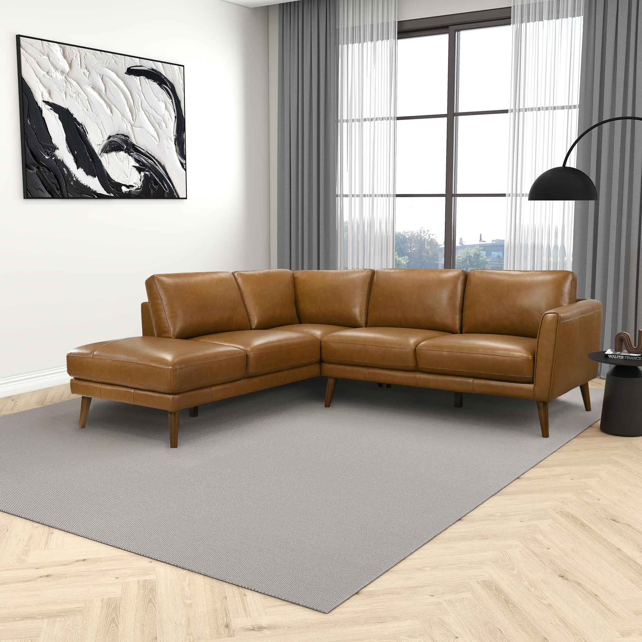 Bloom Living Room Corner Genuine Leather Sectional Sofa