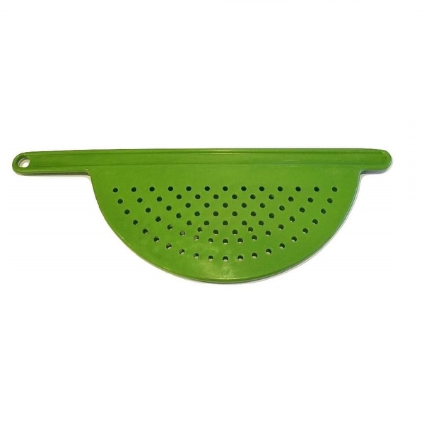 Hand Held Pot Drainer Pasta Noodle Veggie Strainer w Handle Fits up to 9