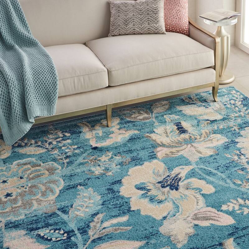 Nourison Tranquil French Country Floral Modern Area Rug