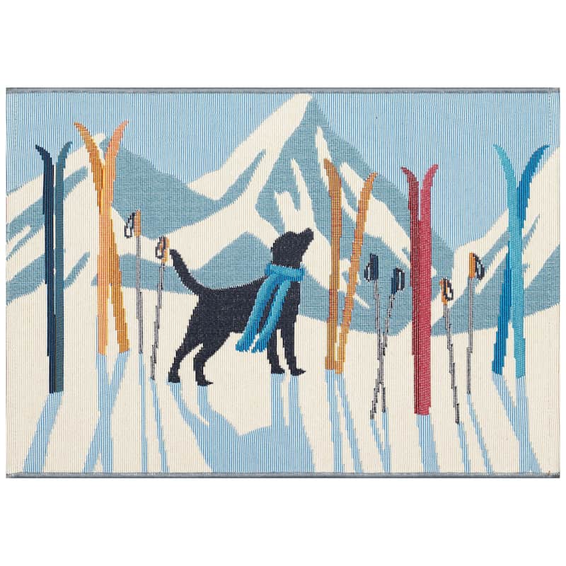 Liora Manne Esencia Downhill Dog Indoor/Outdoor Mat - 2' x 2'10" - Ice