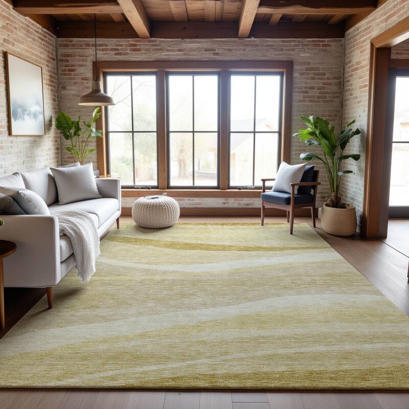 Premium Washable Super Soft Casual Contemporary Mayfield Rug - Wheat - 10' x 14'