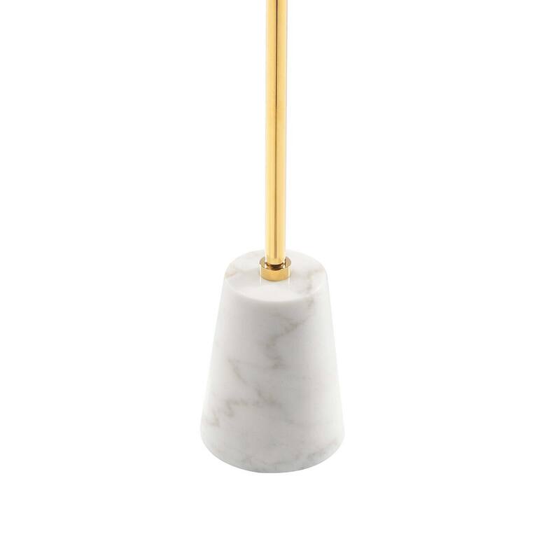 8 in. Gold and White Round Faux Marble End Table, Sturdy Build End Side Table for Living Rooms