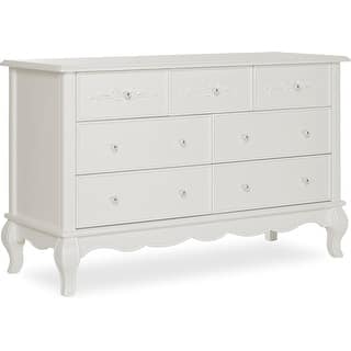 evolur aurora ivory lace dresser Evolur Aurora 7 Drawer Double Dresser, Ivory Lace