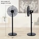 preview thumbnail 7 of 6, Pedestal Standing Fan, 12-Speed Oscillating Stand Fan with Remote Control and 9H Timer, Quiet Portable Standing Floor Fan