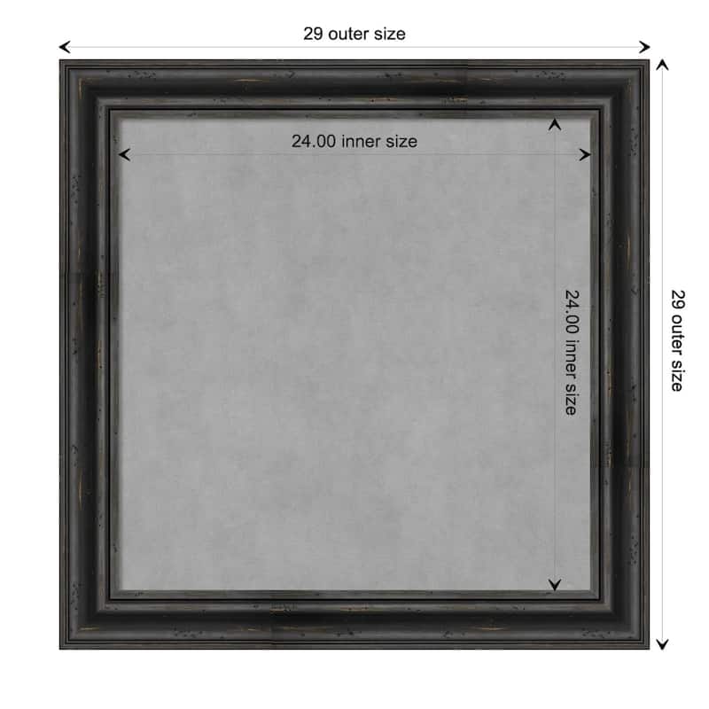 Amanti Art Rustic Pine Black Framed Magnetic Board - Board Size 24x24