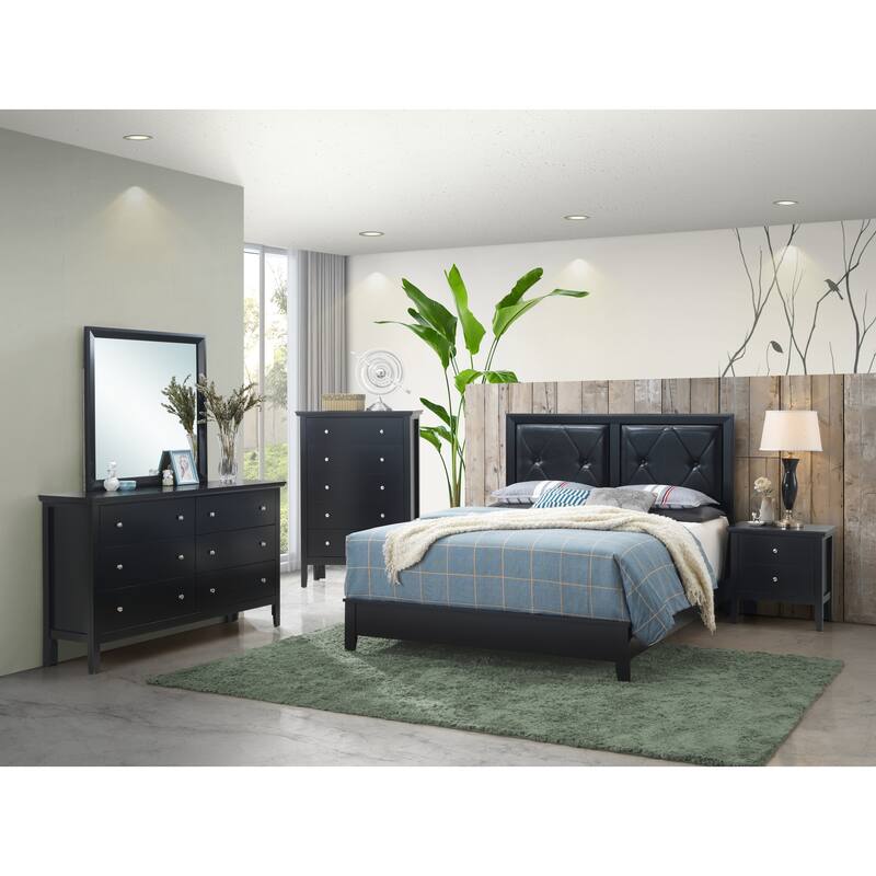 Transitional Black Full Bed Frame with Sleek Finish