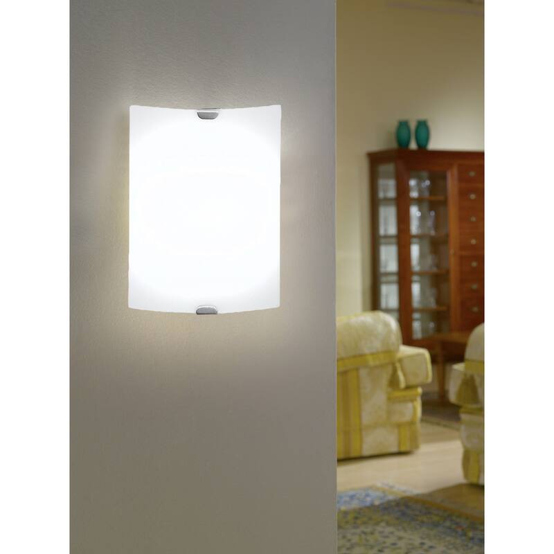 Eglo Fondo 1-light Matte Nickel Wall Light with Frosted Opal Glass - Matte Nickel