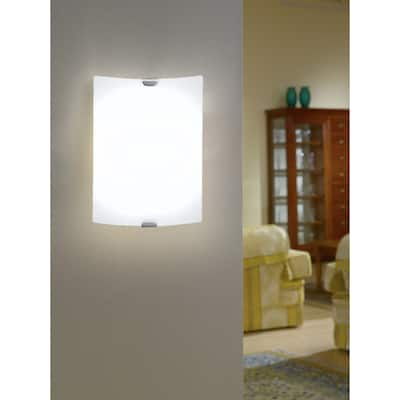 Eglo Fondo 1-light Matte Nickel Wall Light with Frosted Opal Glass