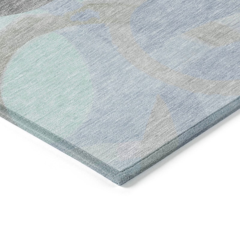 Machine Washable Indoor/Outdoor Contemporary Deco Chantille Rug