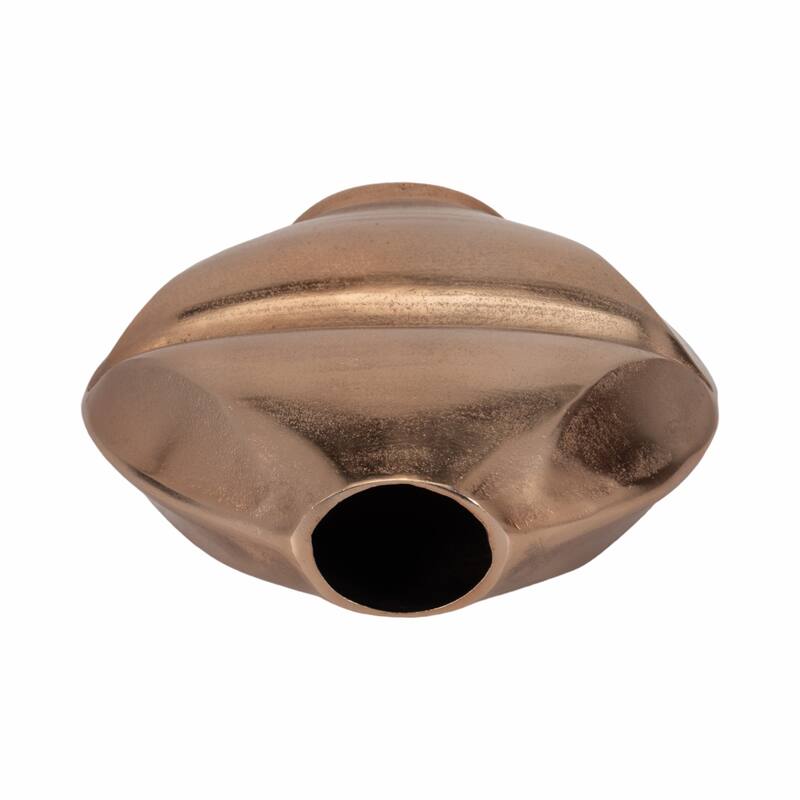 Metal Byram Slit Design Decorative Vase - Champagne, 14 in.