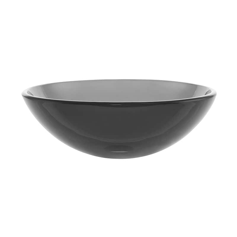 Vincennes 16.5 Color Glass Vessel Sink With Faucet, Black - 28" x 24" 9"