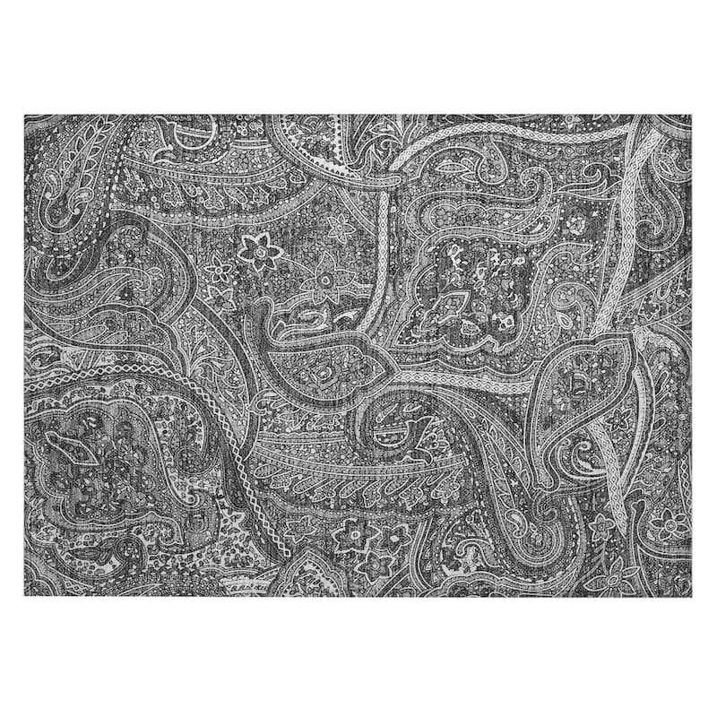 Machine Washable Indoor/ Outdoor Chantille Traditional Paisley Rug