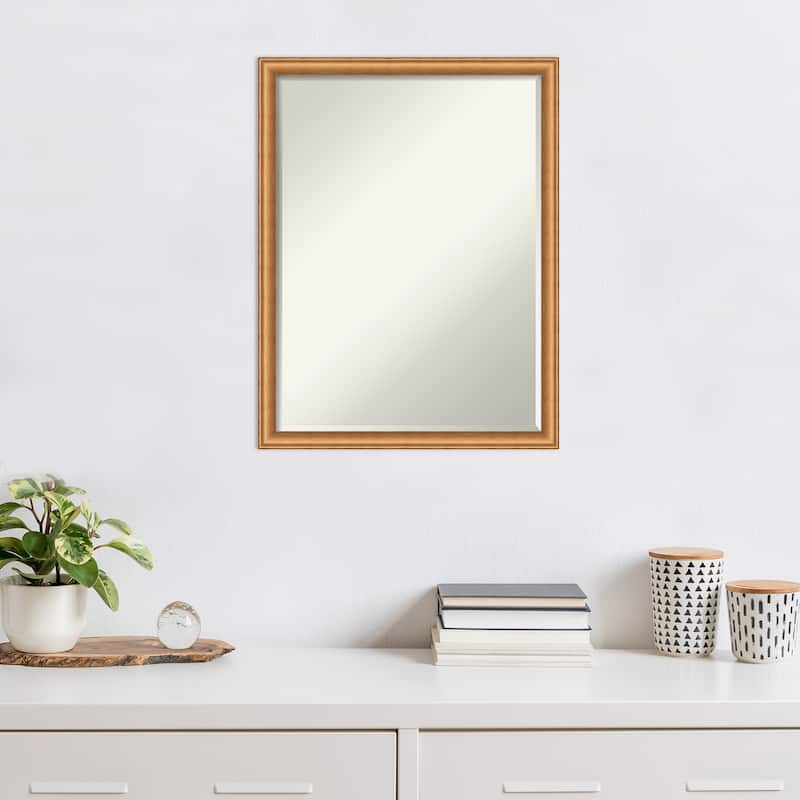 Salon Scoop Half-Inch-Bevel Wood Framed Wall Mirror - Glass Size 18x24