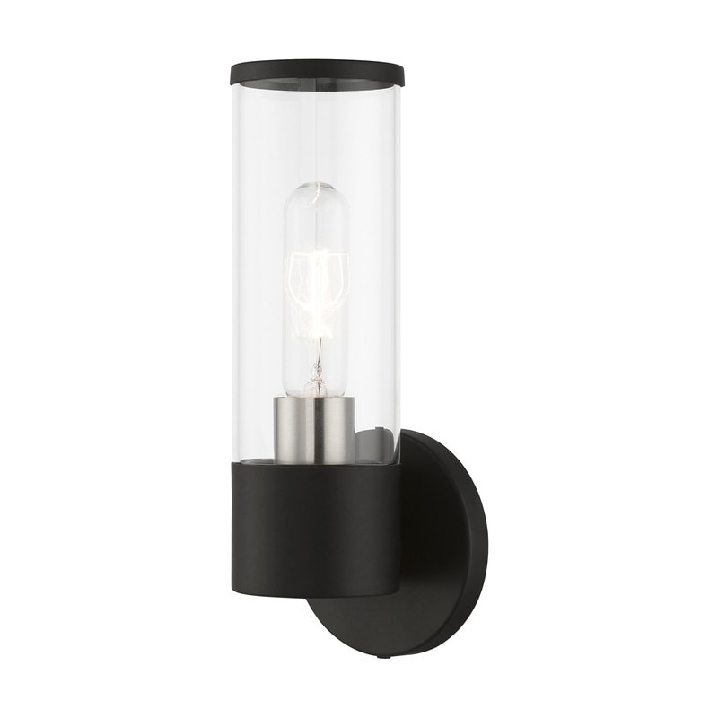 Livex Lighting 1-light Black Finish ADA Wall Sconce, 17281-04 - 4.25" W 11.25" H 3.9" EXT