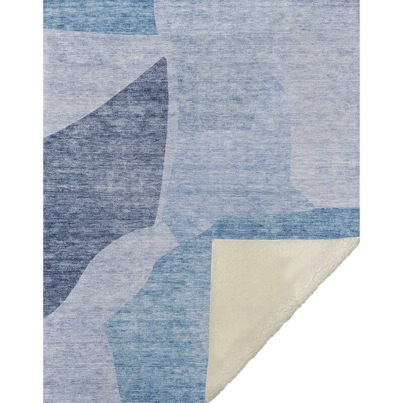 Premium Machine Washable Casual Contemporary Sherpa Throw Blanket