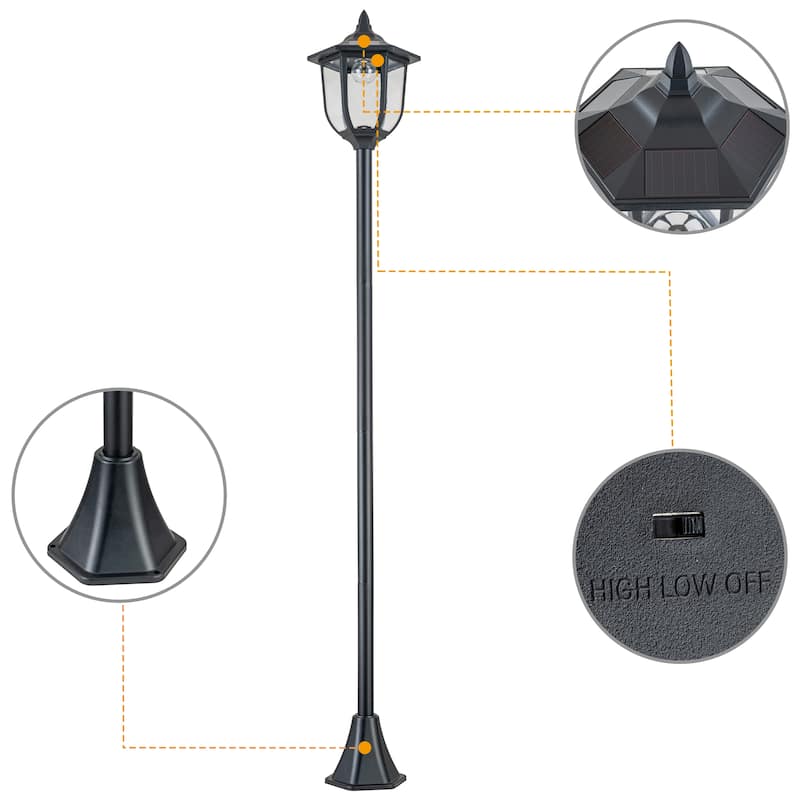 C Cattleya 69" Dusk to Dawn Solar LED Outdoor Post Light