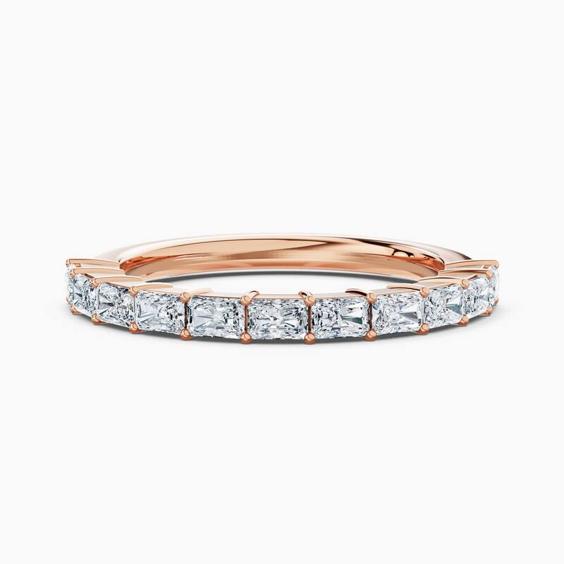 Auriya 14k Gold Radiant East-West Lab Grown Diamond Half Eternity Band 1.10 - 3.75 ct. tw. (F-G, VS) - 1.10 ct. wt. - 5.5 - Rose
