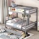 preview thumbnail 1 of 4, Twin over Full Bunk Bed with Whiteboard, Hooks, and Drawers - Interactive and Spacious