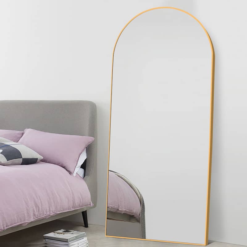 Lumioca Arch Floor & Full Length Gold Framed Wall Mirror