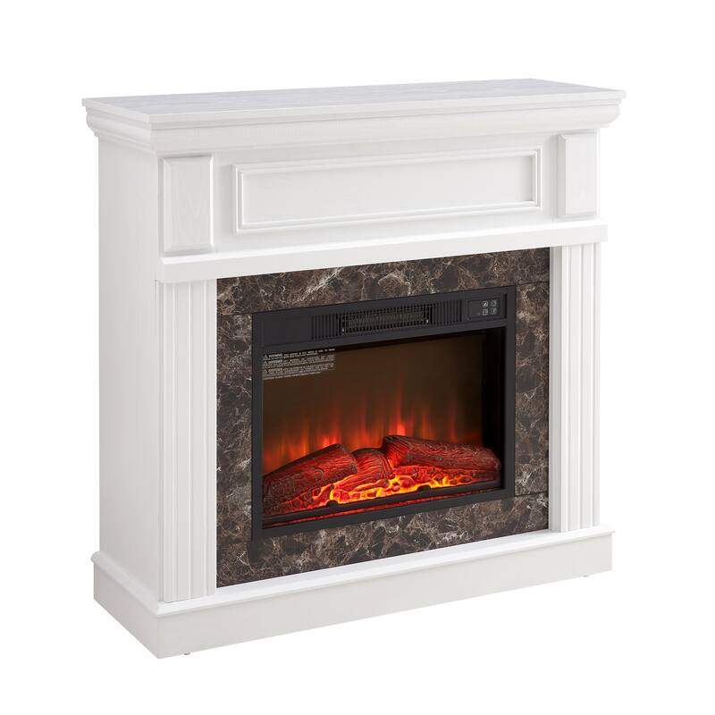 Electric Fireplace with Mantel,fireplace mantel surround with 23" Fireplace Insert, Adjustable Flame, Remote Control