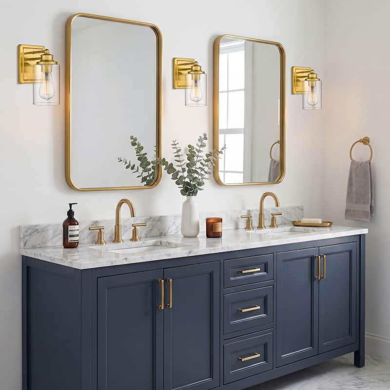 Bathroom Vanity Light,Wall Sconce Lamp Over Mirror with Clear Glass Shade