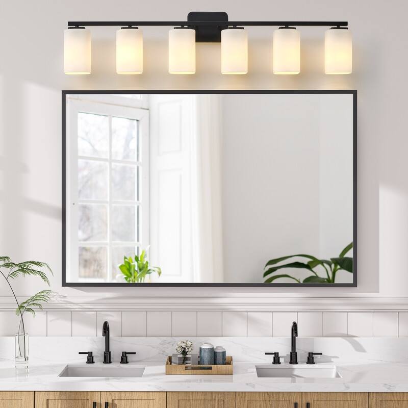 KAWOTI Modern & Contemporary Vanity Light with Frosted Glass Shade