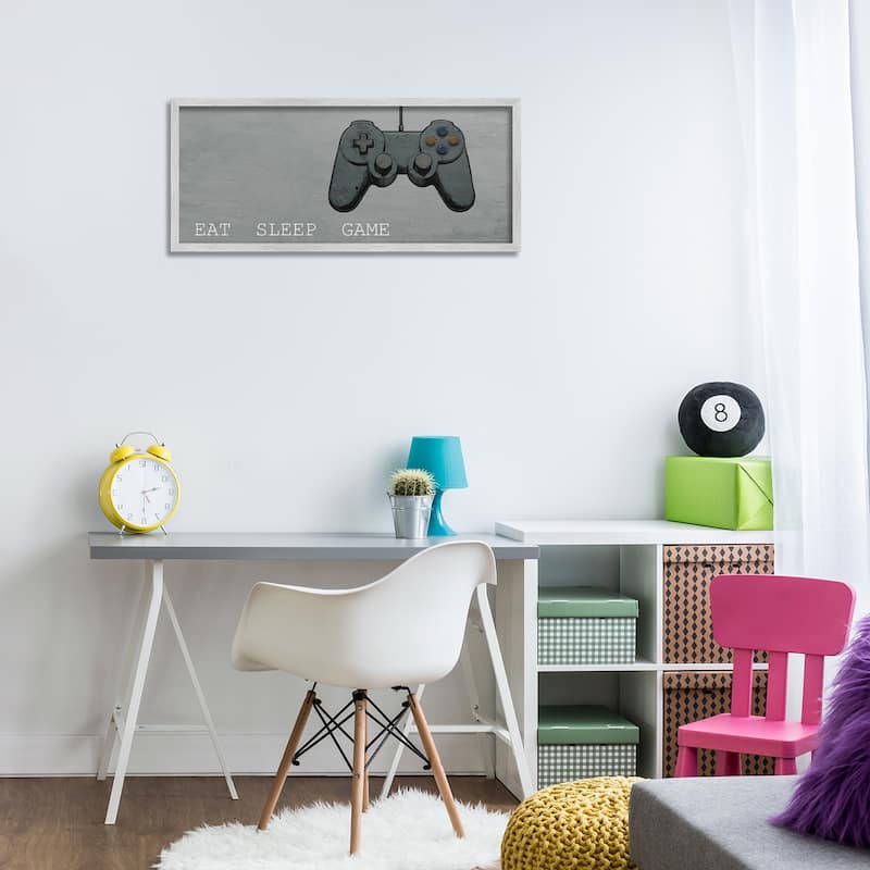 Stupell Eat Sleep Game Hobby Framed Giclee Art Design By Kim Allen