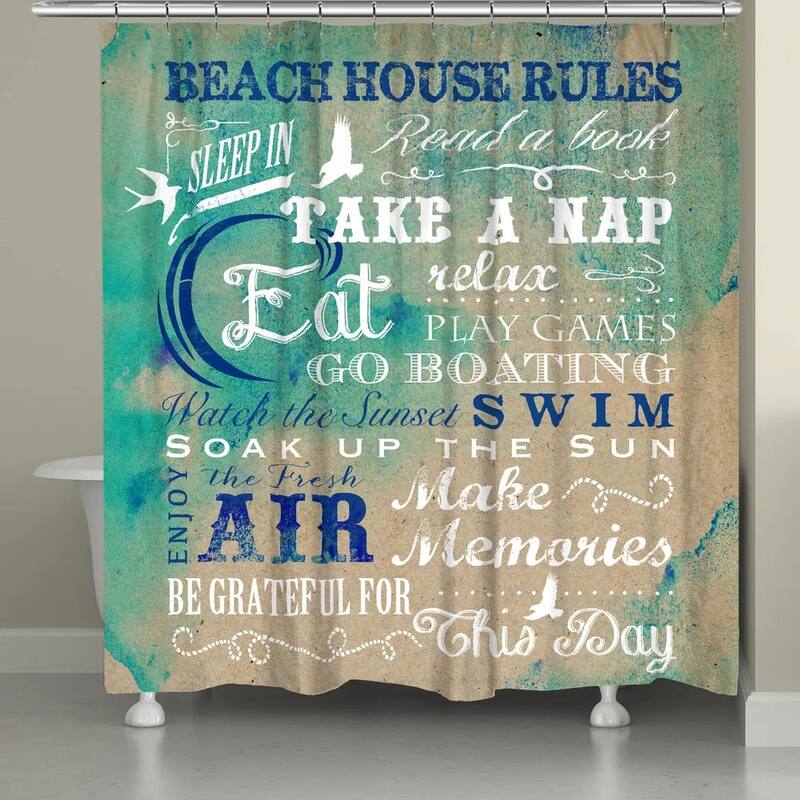 Laural Home Beach House Rules Shower Curtain