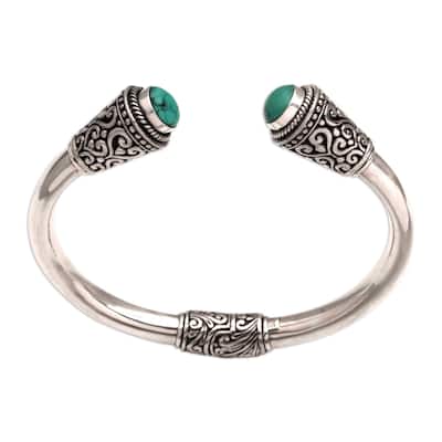 NOVICA Petal Temple, Turquoise cuff bracelet