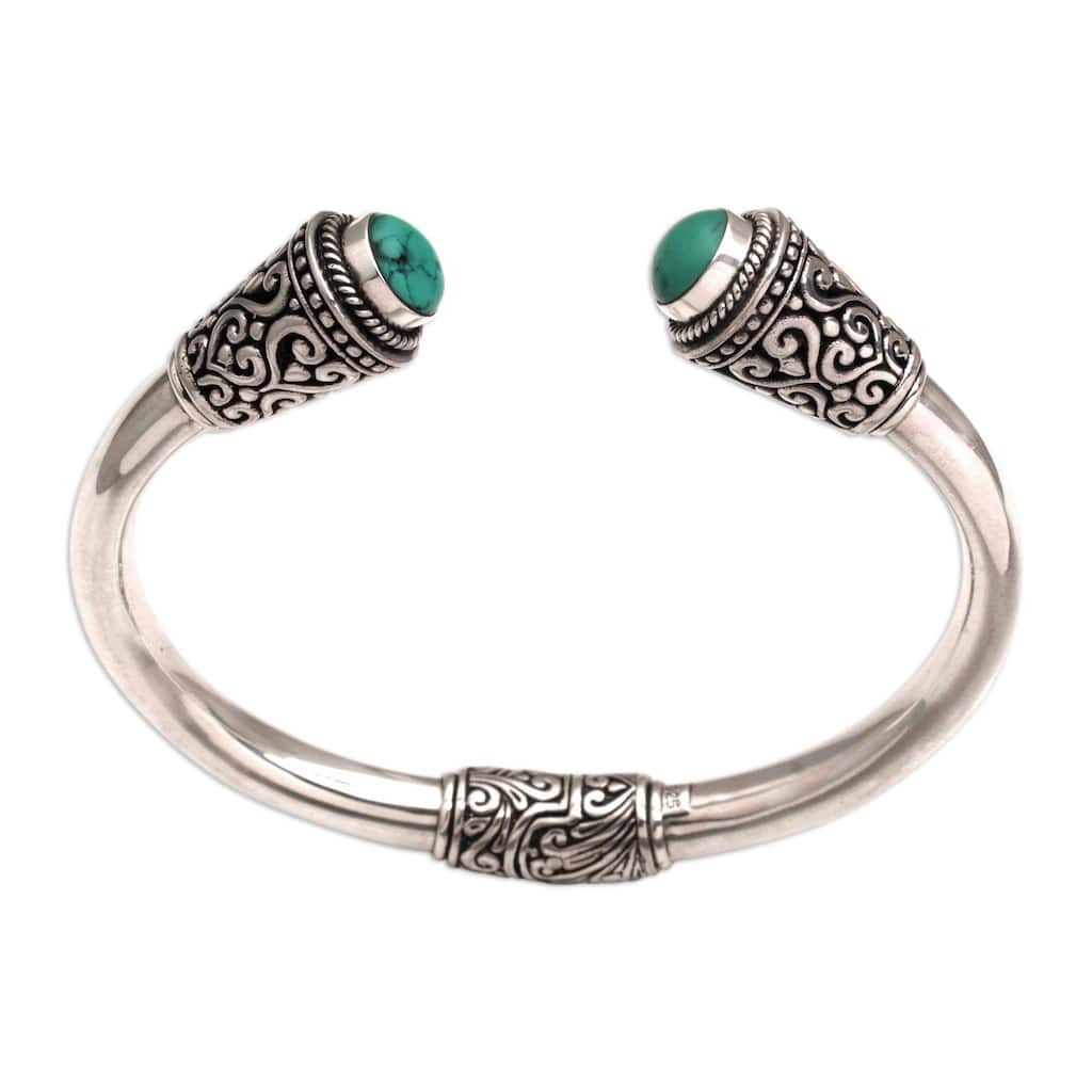 NOVICA Petal Temple, Turquoise cuff bracelet