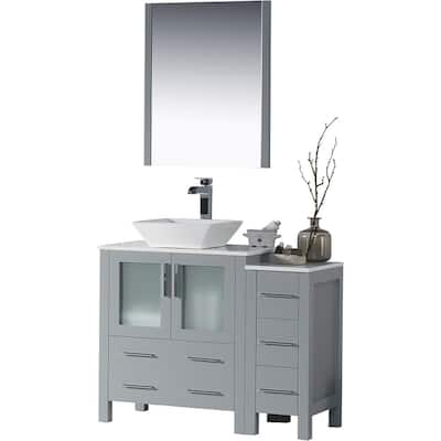 Blossom Sydney 42" Bathroom Vanity with Storage Side Cabinet & Mirrors