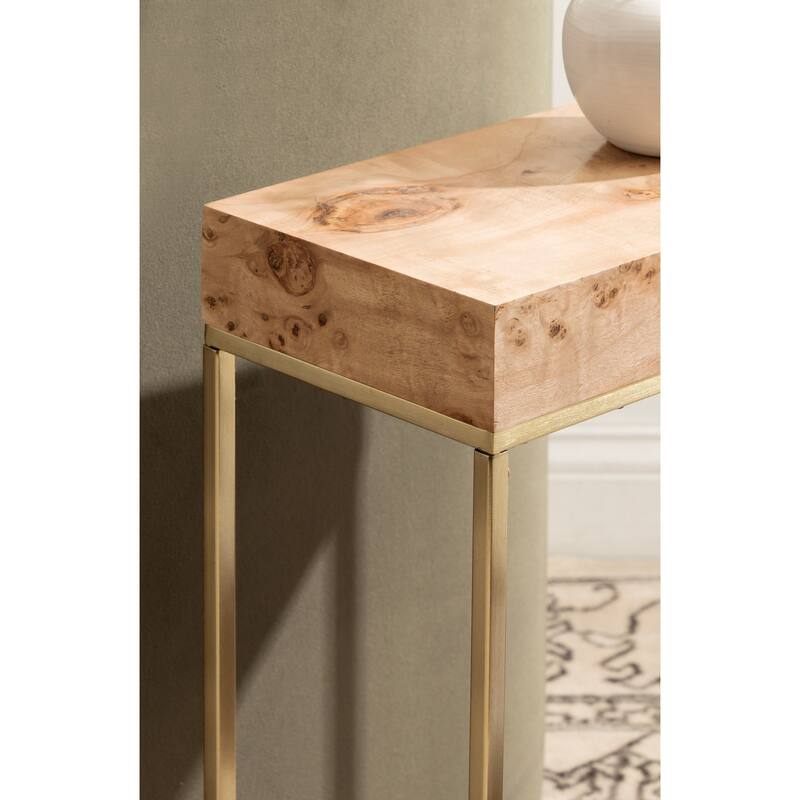 Kate and Laurel Karlsen Wood and Metal Slim Side Table