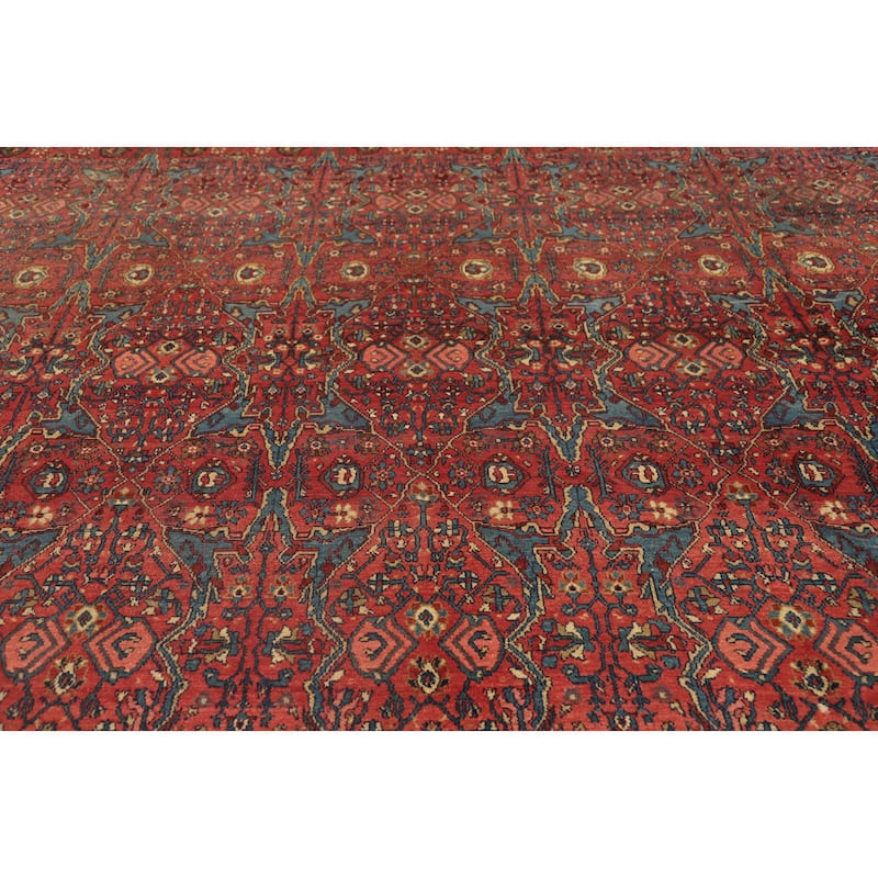 Hand Knotted Oriental 100% Wool Carpet Traditional Floral Oranges & Rust Malayer Area Rug - 13' 5'' X 11' 1''