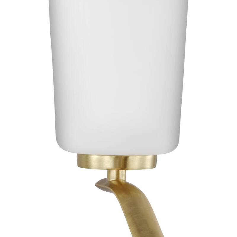 Adley Collection Nine-Light Satin Brass Etched White Glass New Traditional Chandelier - 28 in x 28 in x 26.12 in
