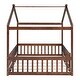preview thumbnail 5 of 62, Wood House Bed Frame with Roof and Fence