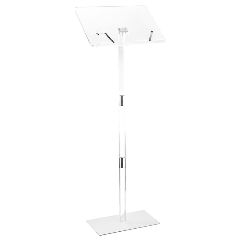 Portable Acrylic Lectern with Book Clips and Adjustable Angle
