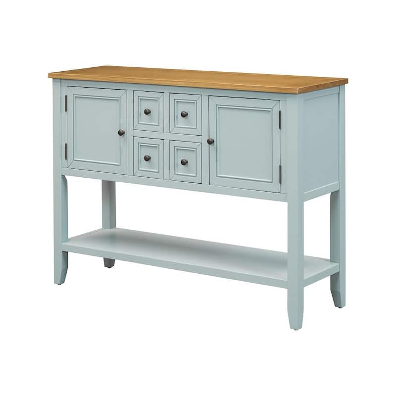 46 "W Modern Vintage Storage Dresser with Four Small Drawers and Bottom Shelf