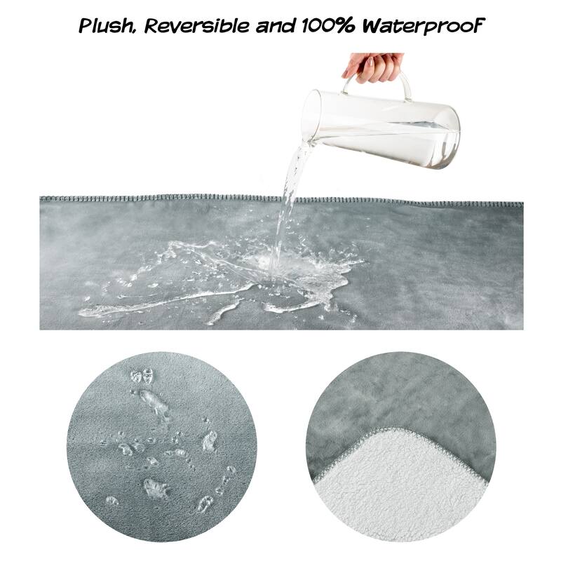 Waterproof Blanket for Dogs and Cats - Reversible Throw for Couch, Bed, or Car