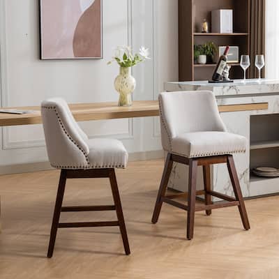 Counter Height Swivel Barstools Set of 6